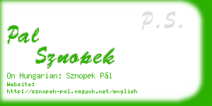 pal sznopek business card