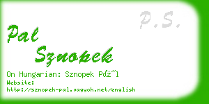 pal sznopek business card